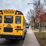quebec school bus parked